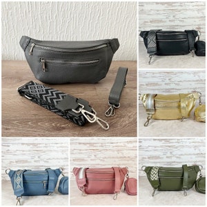Belly Bag Leather Ladies, Crossbody Shoulder Bag Wide Strap, Belt Bag Women, Waist Bag, Birthday Gifts Women, Everyday Bag, Cell Phone Bag