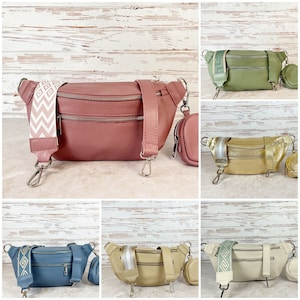 Echt Leder Bauchtasche Damen mit Breitem Gurt