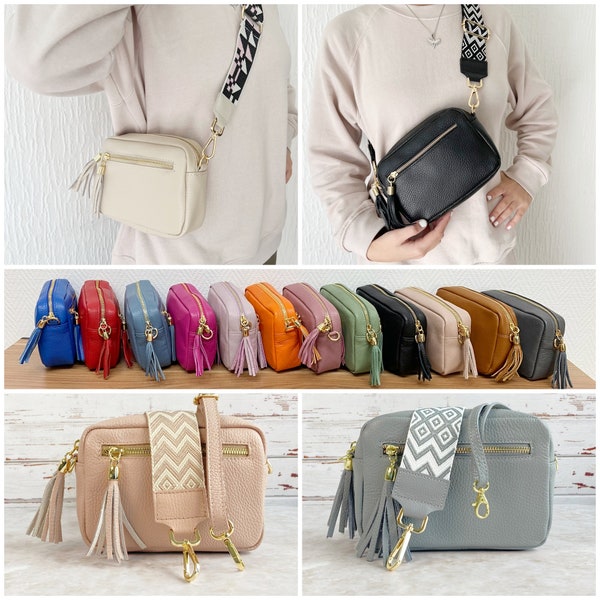 Petit sac à bandoulière dames avec fermeture à glissière dorée, sac banane en cuir avec large bandoulière, sac à bandoulière, sac de taille, sac de ventre, sac de ceinture, sac à bandoulière