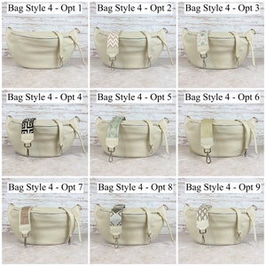 Bauchtasche Beige Leder für Frauen, Umhängetasche Damen Breitem Gurt, Creme Gürteltasche Mittelalter, Schultertasche Groß, Geschenk Mutter Bag Style - 4