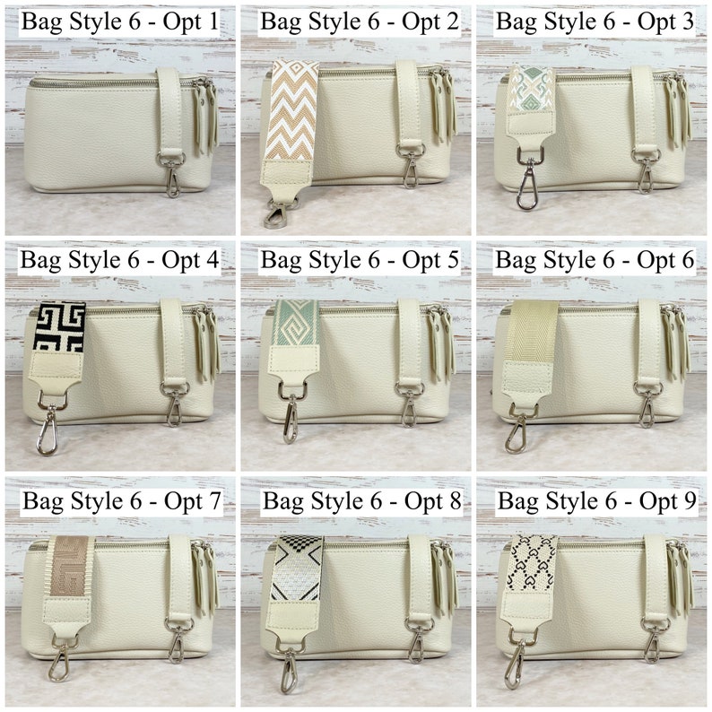 Bauchtasche Beige Leder für Frauen, Umhängetasche Damen Breitem Gurt, Creme Gürteltasche Mittelalter, Schultertasche Groß, Geschenk Mutter Bag Style - 6