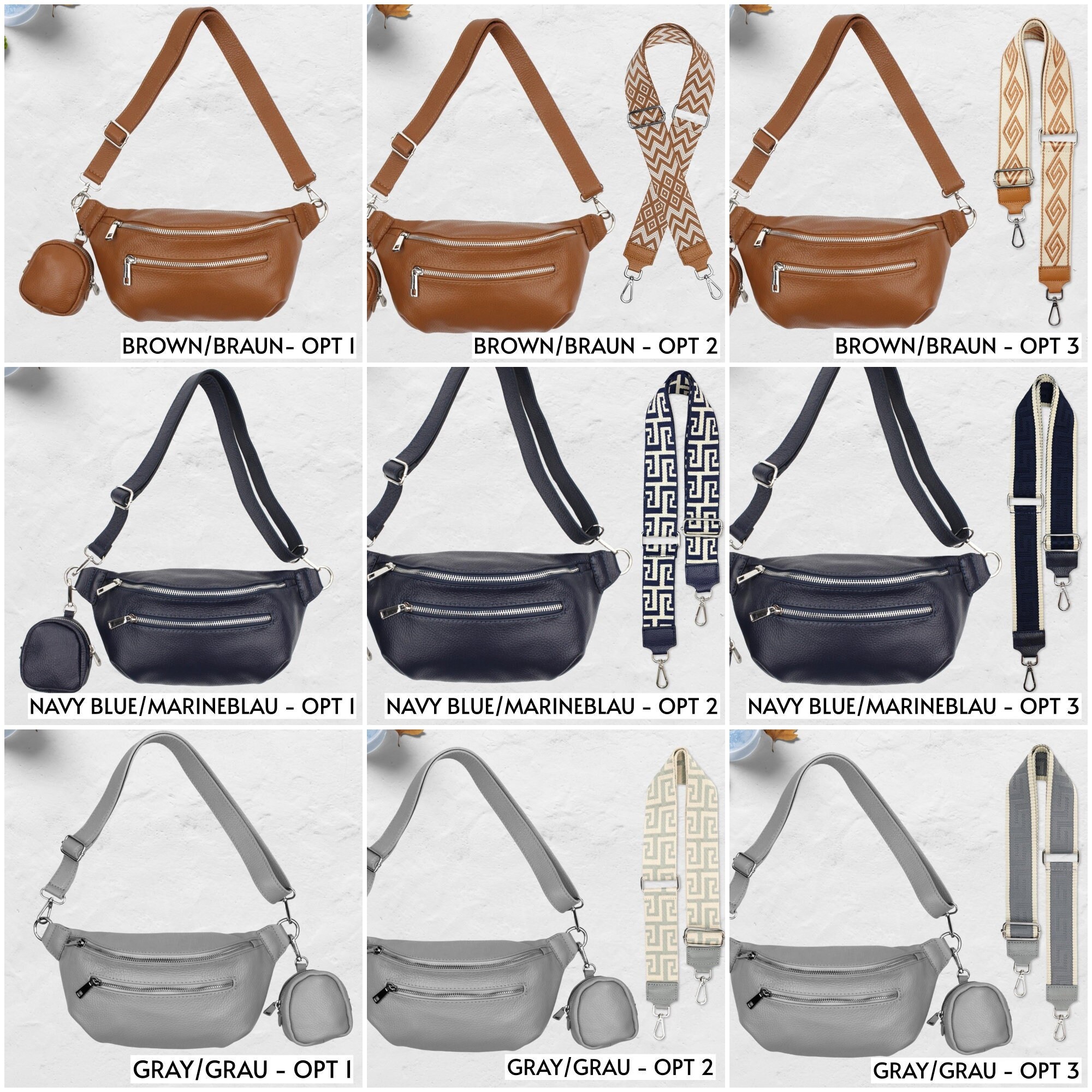 Leather Fanny Pack Silver Gold Bronze, Metallic Glitter Leather Fanny Pack Silver Gold Bronze, Metallic Glitter