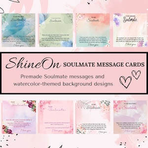 Shine on Jewelry SOULMATE Message Cards Bundle, Message Card Templates Digital Download