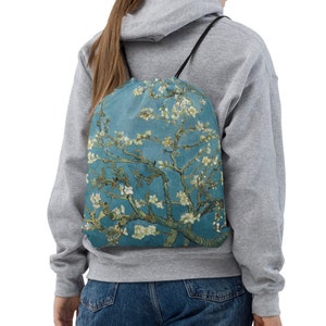 Sac à cordon de serrage Van Gogh Almond Bloss| Sac à cordon de serrage - sac d’art vintage | Sac à dos Almond Blossom, Cinch Bag, Sac de sport