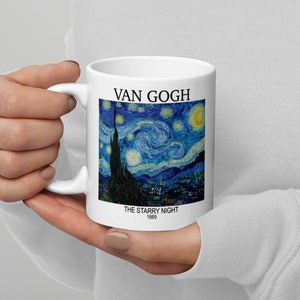 Van Gogh Starry Night Mug | White Glossy Mug 11oz, 15oz|Artsy Mug | Famous Art Mug | Vintage Art Mug