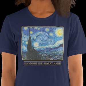 Van Gogh The Starry Night T-shirt | Artsy Aesthetic Clothing Renaissance T-shirts Vintage Art Literature Bookish Dark Academia