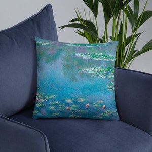 Monet Water Lilies Pillows - Vintage Art Pillow, Artsy Aesthetic Decor, Vintage Art Decor, Famous Art pillow, home decor