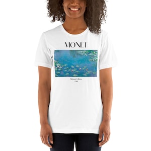Monet Water Lilies Unisex t-shirt, Artsy Aesthetic Clothing Renaissance Shirts Literature Bookish Dark Academia