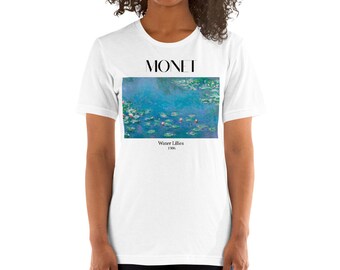 Camiseta con estampado de nenúfares de Monet, ropa con estética artística.