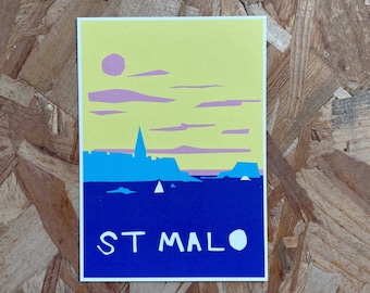 St Malo Postcard in cut-out paper