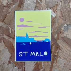 Postal St Malo em papel recortado