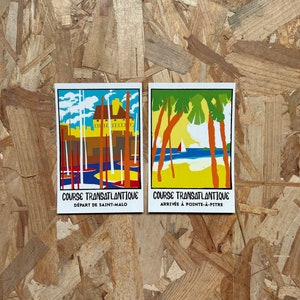 Cartes postales Course Transatlantique, départ et arrivée