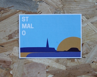 View of Intra Muros, St Malo, at night