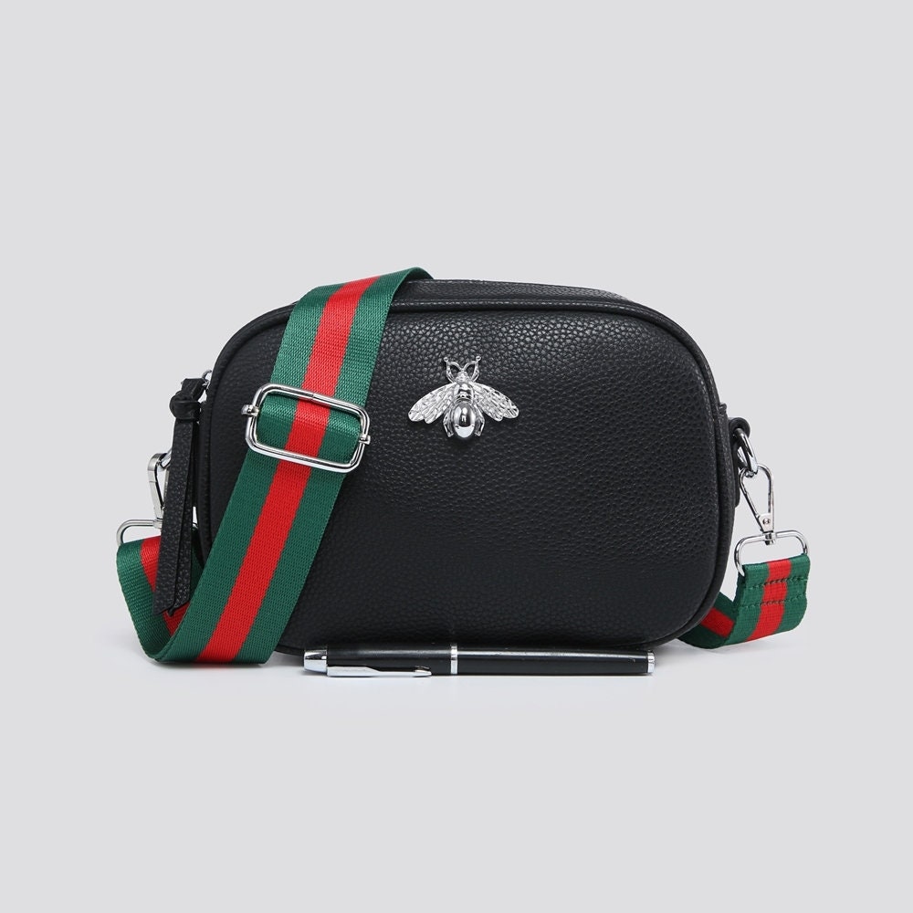 Gucci Bee Web Camera Bag Leather