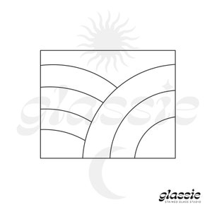 Patrón de vidrieras de panel de arco iris simple, archivo digital, PDF y JPG, descarga digital, patrón de vidrieras simple