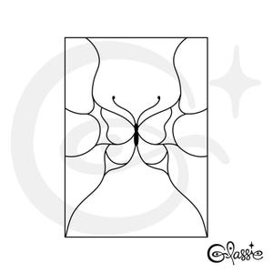 Butterfly Stained Glass Pattern, Digital Download, PDF, JPG, Small Butterfly Pattern, comes with FREE Tips & Tricks Page, 5&quot; x 7&quot;