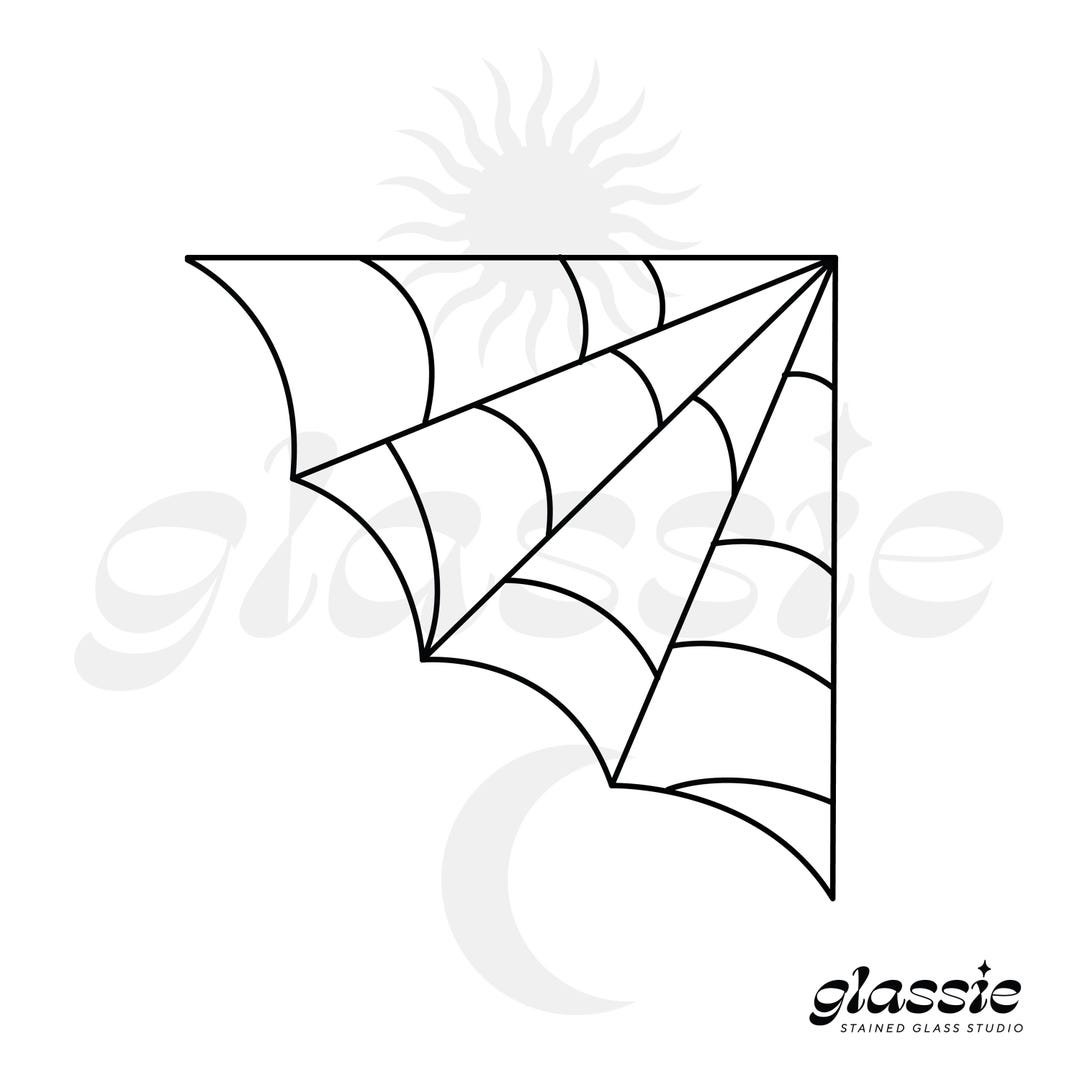 Corner Spiderweb Beginner Stained Glass Pattern, Digital File, PDF and ...