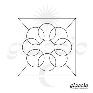 Color Wheel Panel Stained Glass Pattern, Digital File, PDF and JPG, Digital Download, Simple Stained Glass Pattern