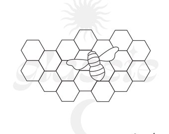 Biene und Honigwabe Glasmalerei (Digitaler Download)