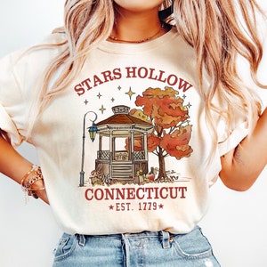 Stars Hallow Connecticut Comfort Colors Shirt, Autumn TV Series Shirts, Cute Stars Hallow Tee,Cozy Season Fall Tee, Autumn Cozy Season Shirt