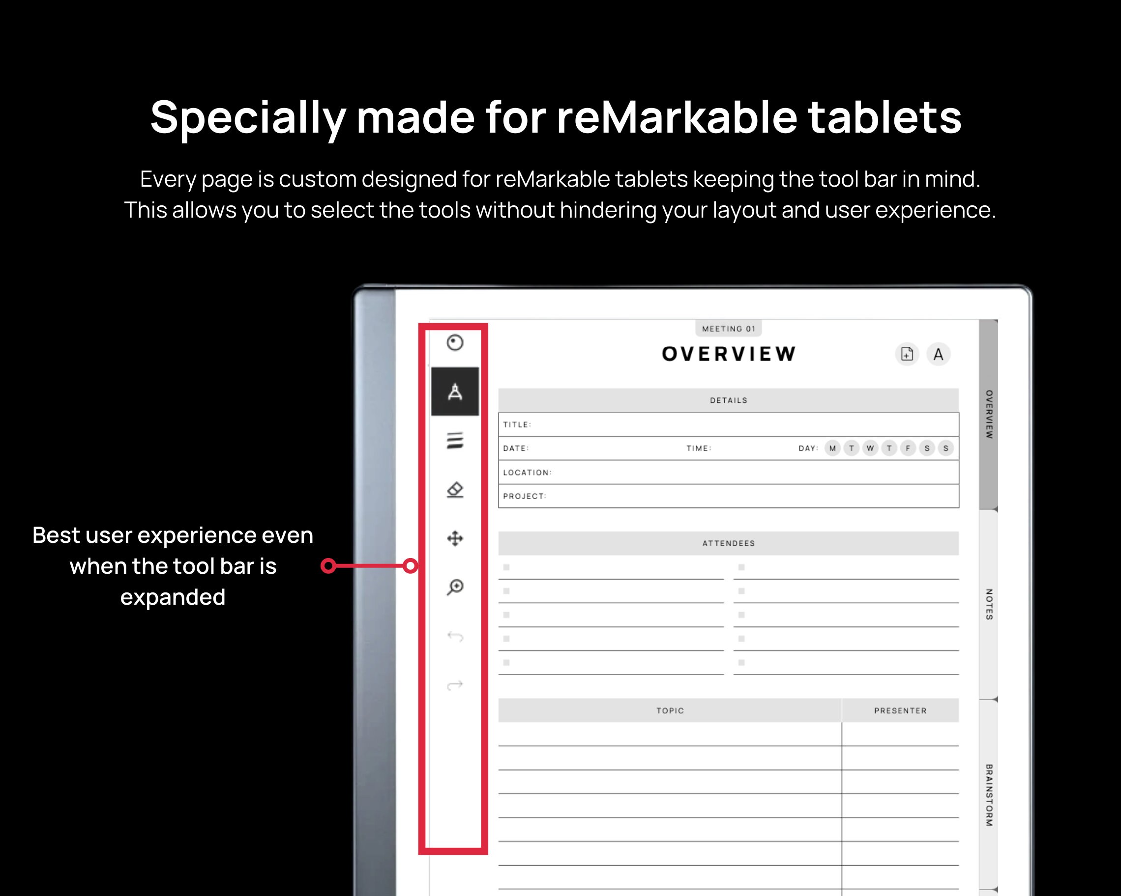 Meeting Notes Made for Remarkable Tablets | for Remarkable 2 Templates ...
