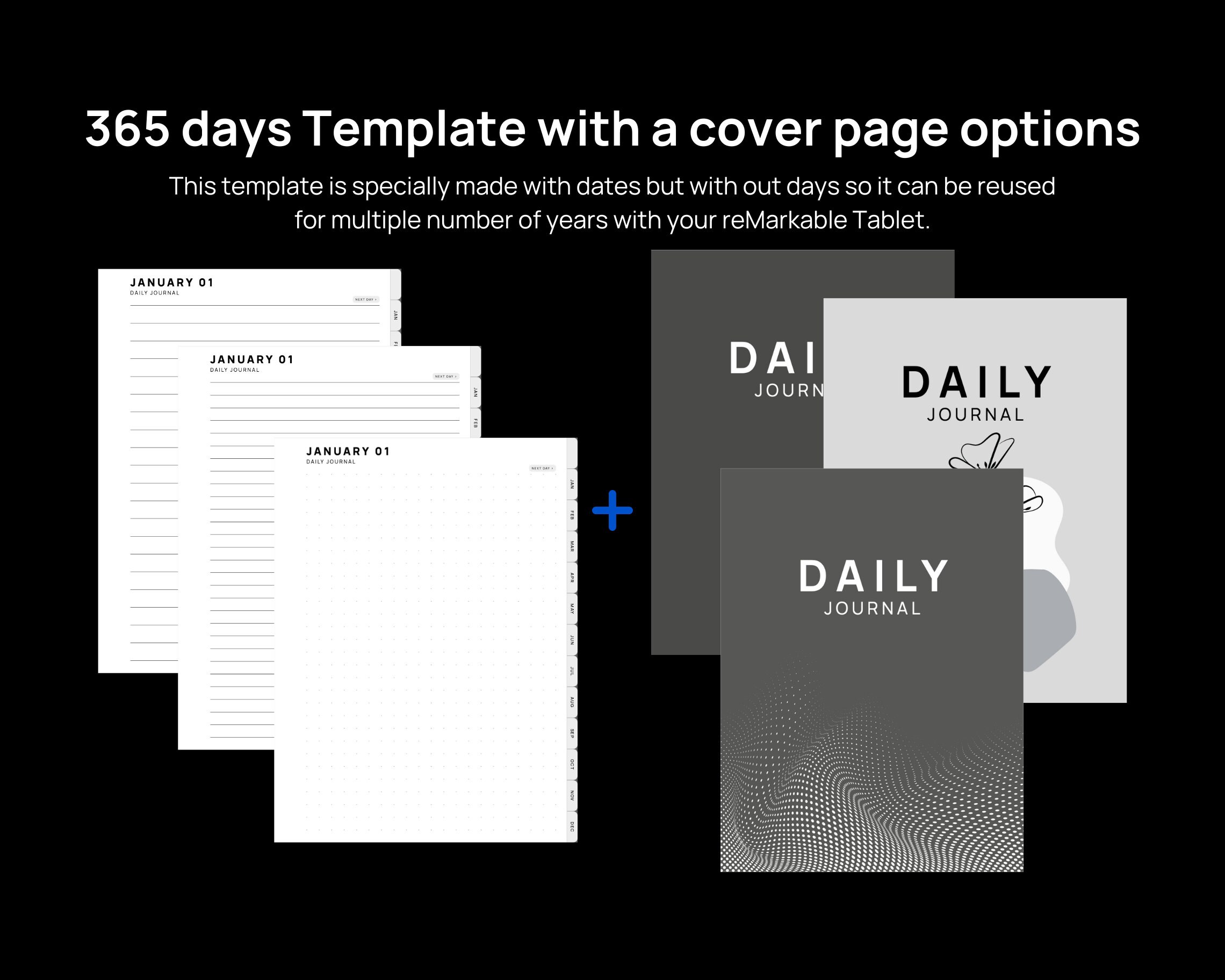 Daily Journal for Remarkable Tablets Remarkable 2 Templates Daily ...