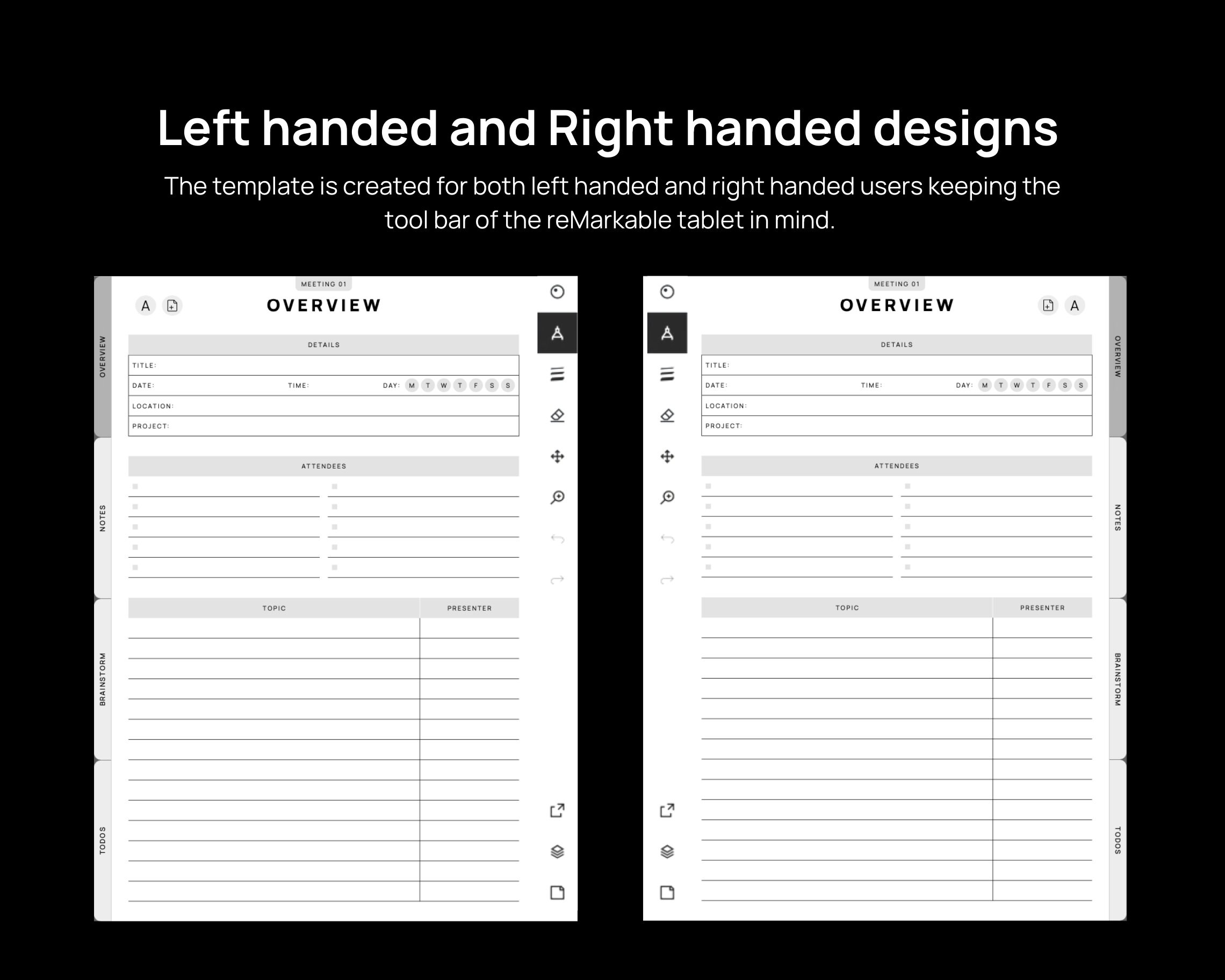 Meeting Notes Made for Remarkable Tablets | for Remarkable 2 Templates ...