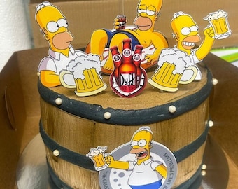 The Simpsons Cake Topper - The Simpsons birthday party