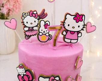Hello Kitty Cake Topper - Girls Birthday Party Decoration