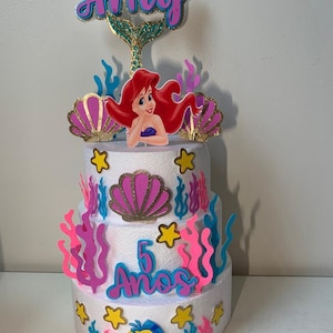 Little Mermaid Ariel Cake Topper - Mermaid Party - Ariel Birthday