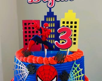 Spiderman Cake Topper - Spiderman Birthday Party