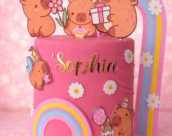 Capybara Cake Topper – Birthday Party Decor