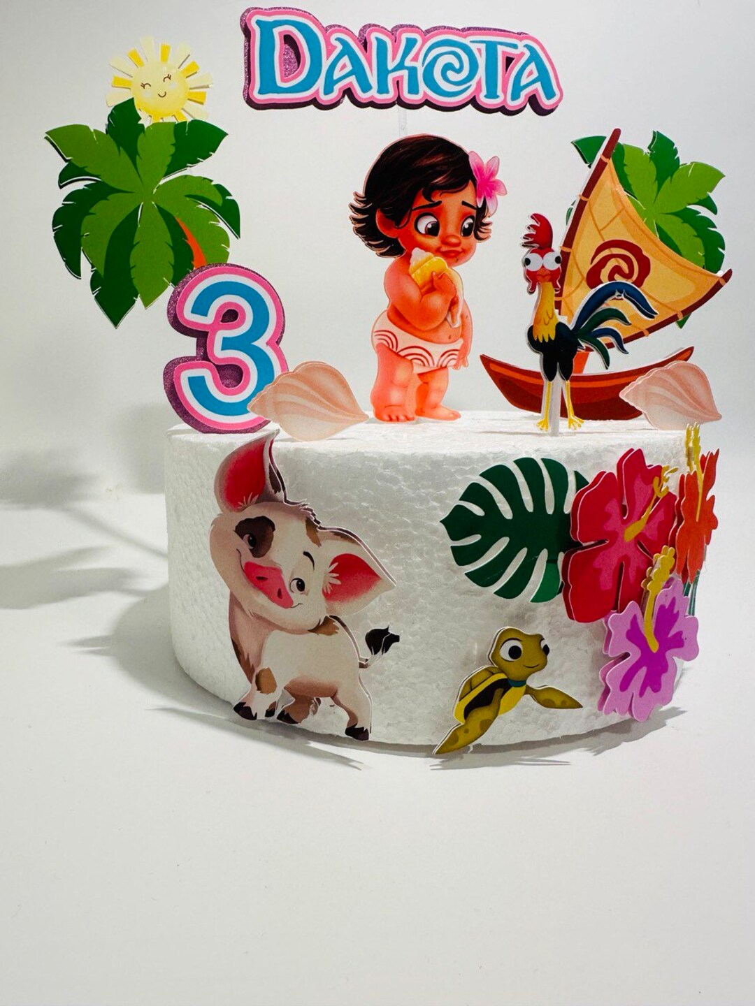 Baby Moana Cake Topper - Baby Moana Birthday - Baby Moana Party - Etsy