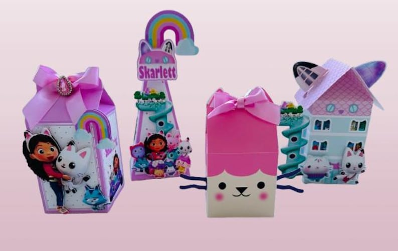 Gabby’s Dollhouse Party Favor Boxes - Birthday Decoration - Kids Birthday Supplies image 10