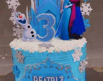 Frozen Cake Topper – Elsa and Anna Birthday Decoration - Princess Party