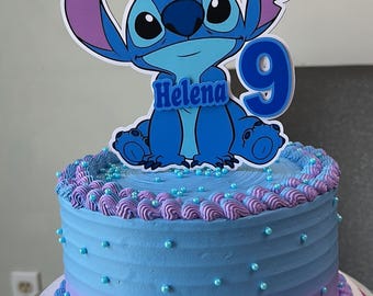 Adorno para tarta de Stitch - Cumpleaños - Fiesta de Stitch