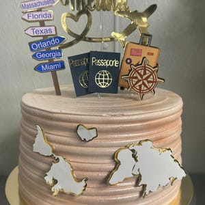 Travelers cake topper - Cake topper Trip