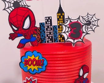 Spidey man Cake Topper - Spider man Birthday Party - kids