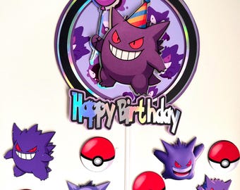 Purple Ghost Monster Birthday Cake Topper | Custom 3D Printed Party Decoration | Spooky Birthday Theme Decor