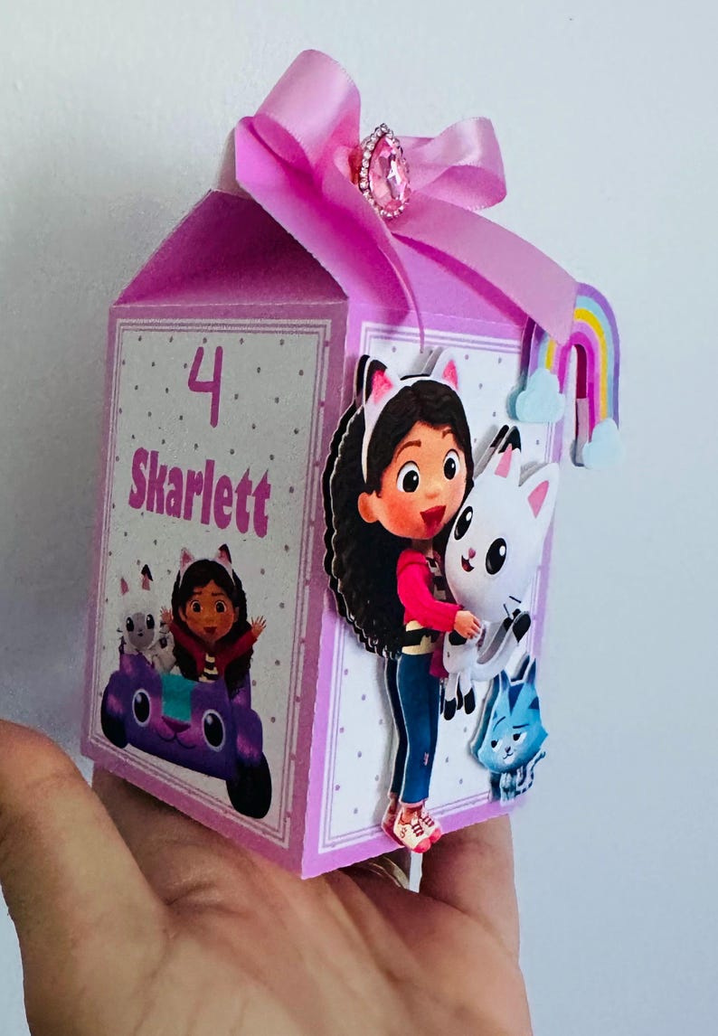 Gabby’s Dollhouse Party Favor Boxes - Birthday Decoration - Kids Birthday Supplies image 3