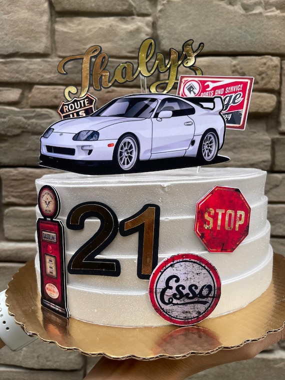 Decorazioni Torta Auto Da Corsa Gyufise – 41 Pezzi Tra Bandiere, Pneumatici, Stelle E Topper Per Cupcake – Ideali Per Feste Bambino - 2