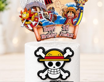 Pirate Adventure Cake Topper | Personalized Birthday Cake Topper | Custom Name & Age | Party Decoration | Handmad
