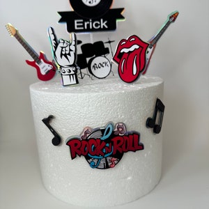 Rock n Roll Cake Topper  - Rock n Roll Birthday Party