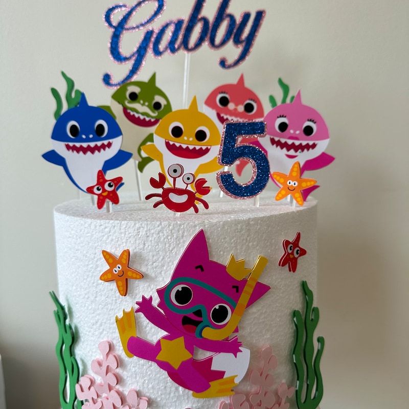 Baby Shark Highchair Banner - 1st Birthday Party Decorations & Photo Props