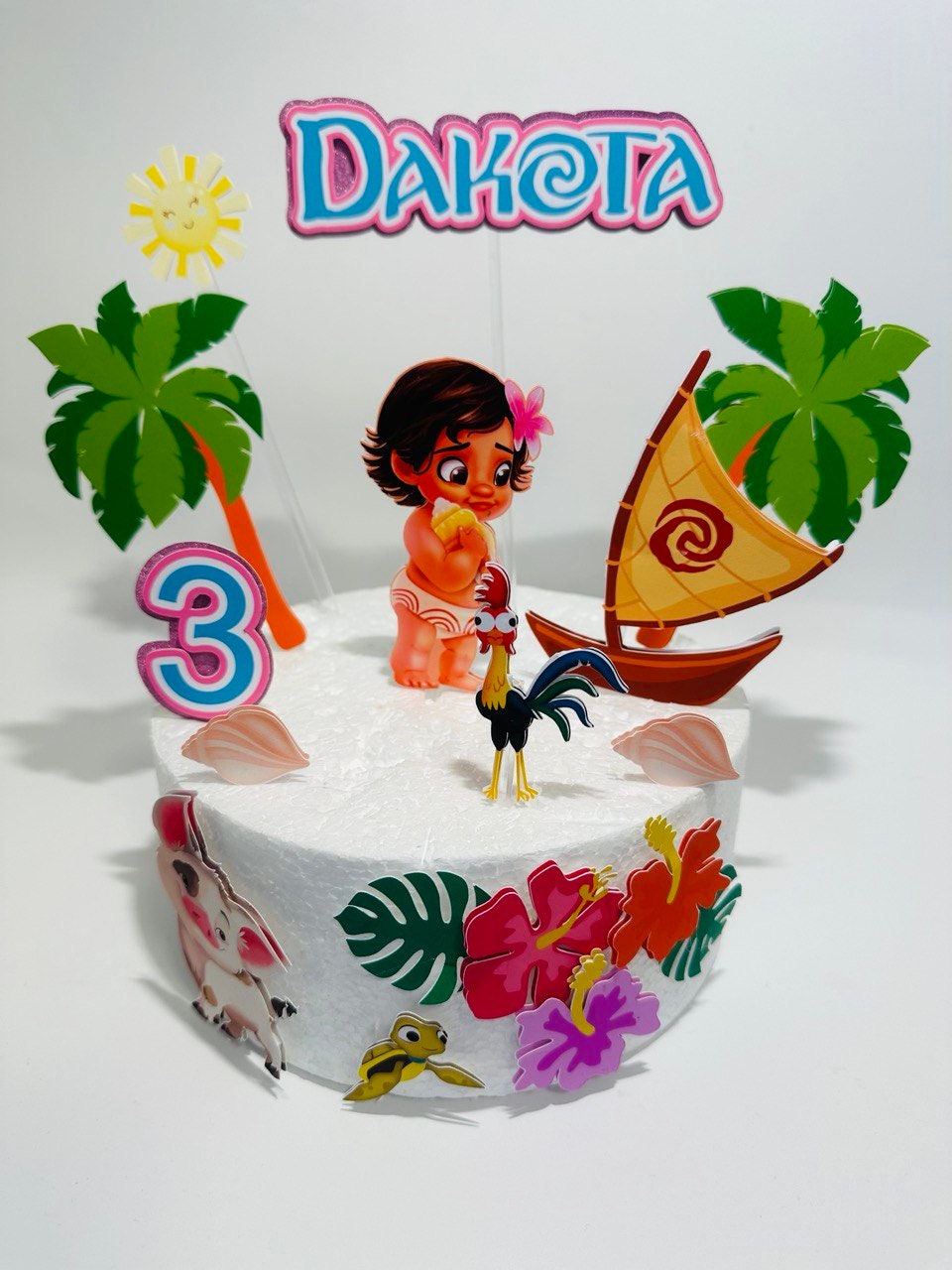 Baby Moana Cake Topper Baby Moana Birthday Baby Moana Party - Etsy
