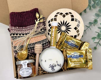 Personalized Birthday Gift For Women Tea Gift Set Self Care Package For Her Thank You Gift For Her Hygge Gift Box Best Friend Gift Box