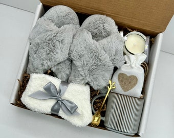 Winter Birthday Gifts for Her Hygge Self Care Gift Box for Best Friend, Daughter Christmas Gifts for Women Gift Basket for Her With Slippers