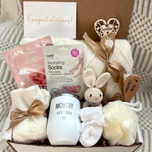 Gift for new mom and baby gender neutral gift gender reveal gift baby shower gift maternity basket set for mom expecting baby care box
