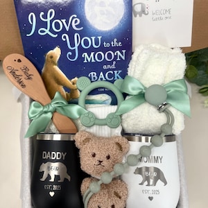 Neutral Gender Expecting Parents Gift Box for New Mom Dad & Baby, New Parents Care Package, Newborn Baby Shower Gift Set for Pregnant Women