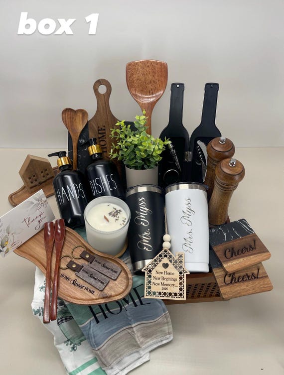 Housewarming Realtor Closing Gift Basket Welcome Home Gift for Clients New Homeowner Gift Box for Two Personalized New Home Gift